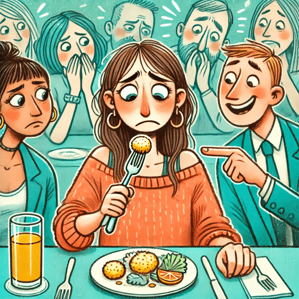 A tiny bite on a plate symbolizing the “just try a little bit” moment